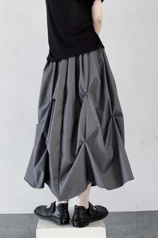 Pleated Irregular Skirt Yamamoto Style Layered Long Skirt - Belle Vestige