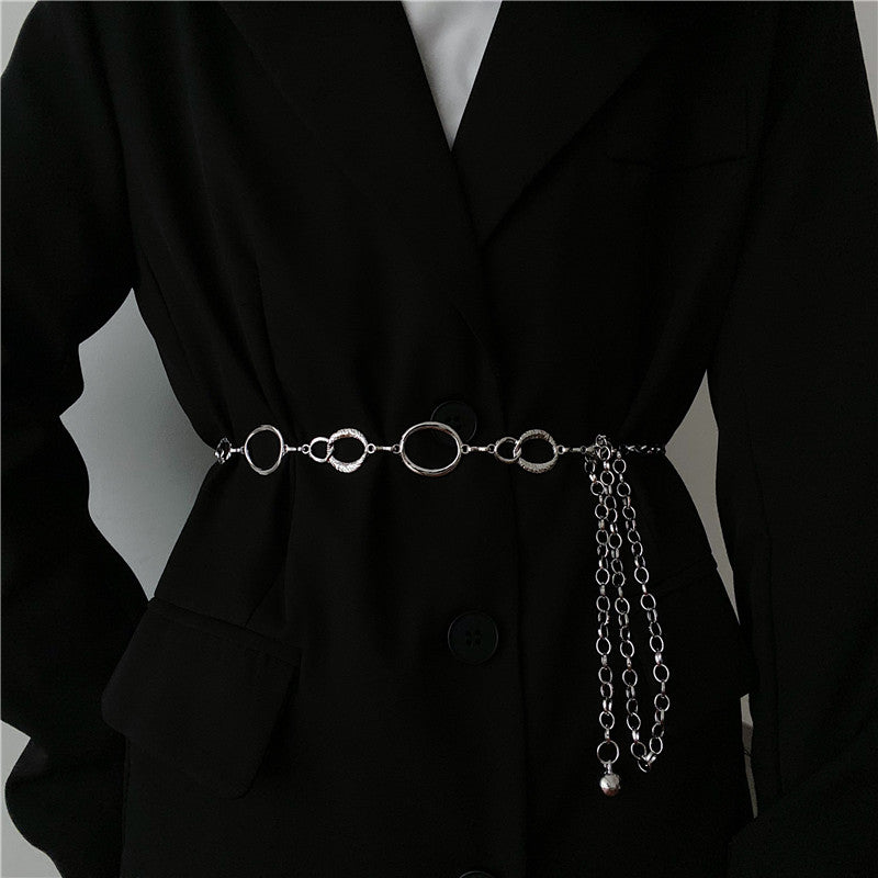 Metal Waist Chain Belt & Thin Belt for Skirt Suit Sweater Accessories - Belle Vestige