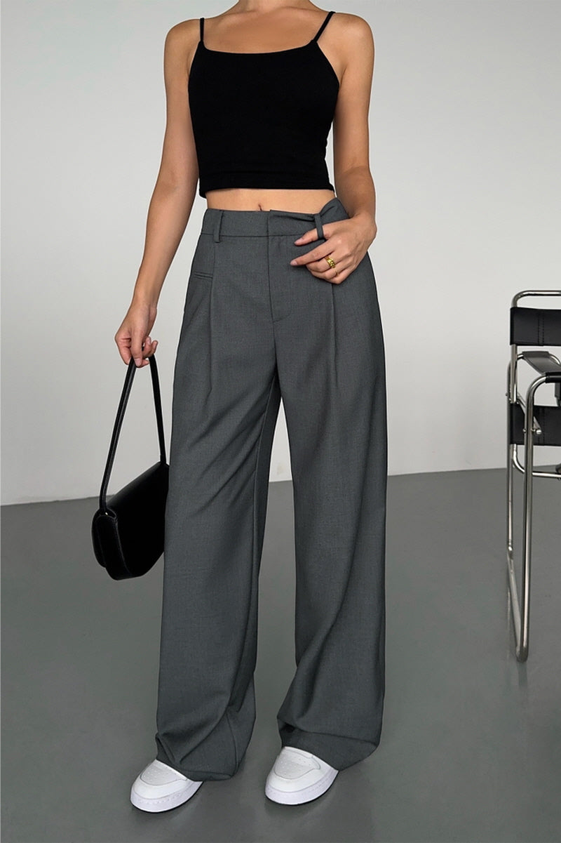 Wide-Leg Suit Pants Loose Fit