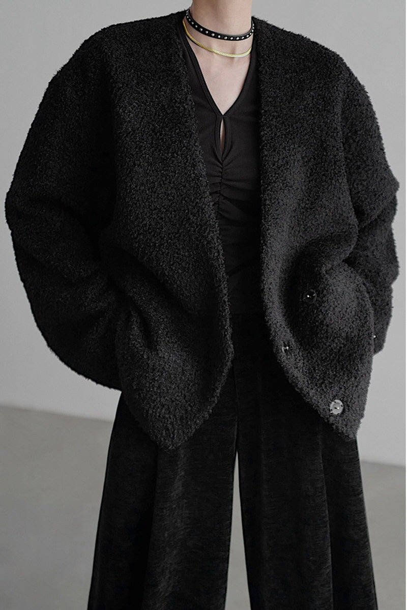 Fur Long-Sleeved Jacket Elegant Style