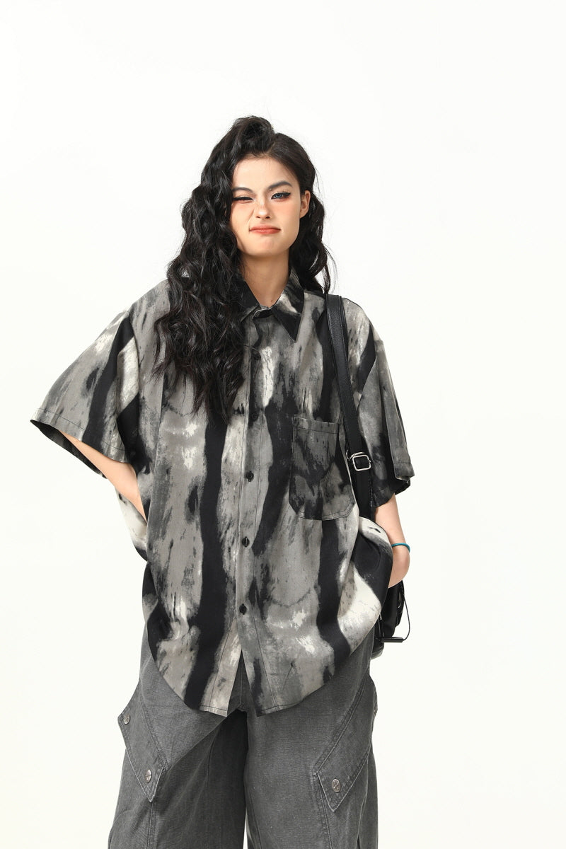 Ink Tie-Dye Street Style Shirt - Belle Vestige