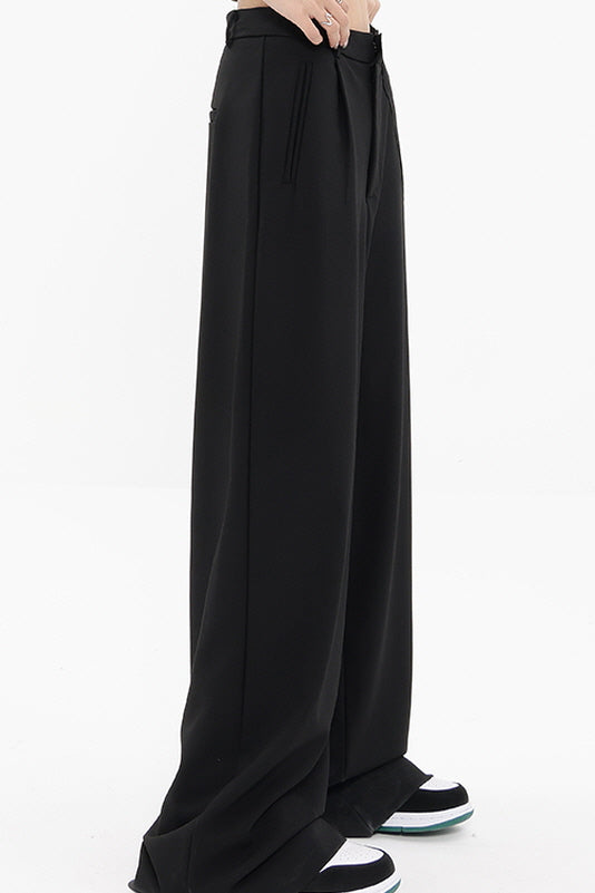 Straight Suit Pants & Loose Draped Wide-Leg Casual Design - Belle Vestige