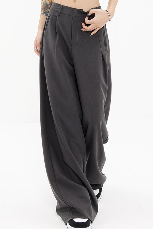 Straight Suit Pants & Loose Draped Wide-Leg Casual Design - Belle Vestige