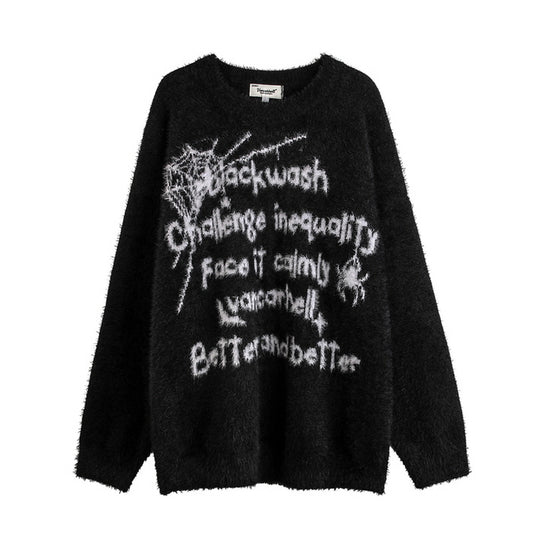 Spider Embroidered Jacquard Knit Sweater - Belle Vestige