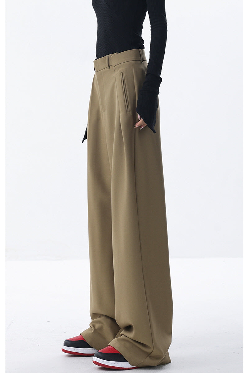 Straight Suit Pants & Loose Draped Wide-Leg Casual Design - Belle Vestige