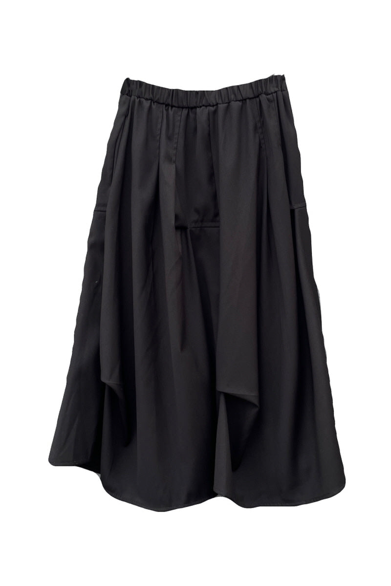 Irregular Little Black Pinch Pleated Autumn Skirts