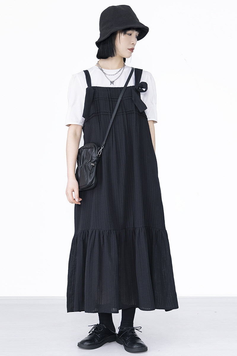 Mint Mambo Pleated Strap Dress Lazy Style Japanese Niche Design - Belle Vestige