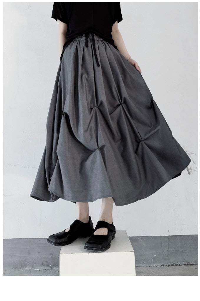 Pleated Irregular Skirt Yamamoto Style Layered Long Skirt - Belle Vestige