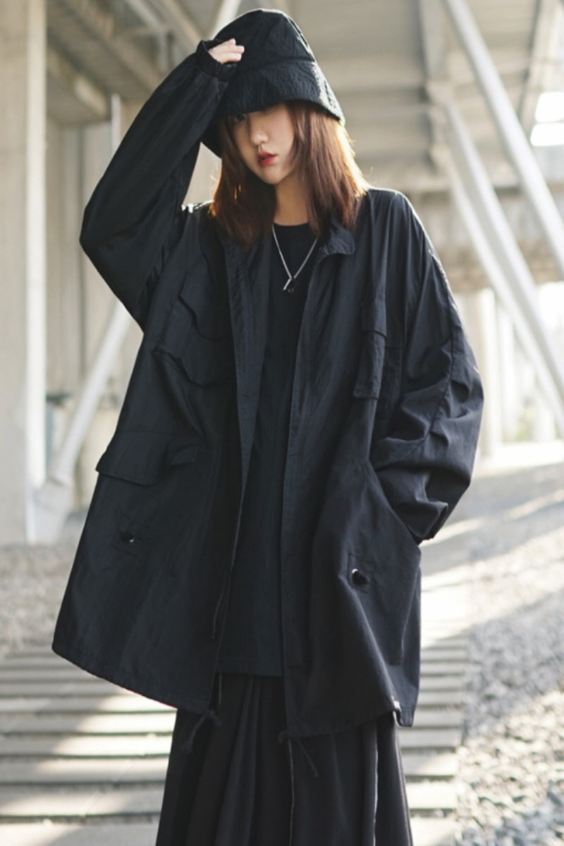 Dark Yamamoto Style Thin Coat Loose Functional Sunscreen Jacket - Belle Vestige