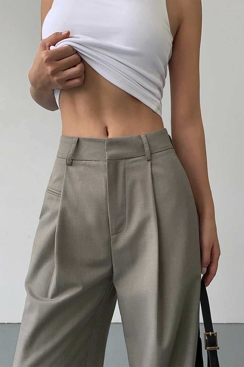 Wide-Leg Suit Pants Loose Fit