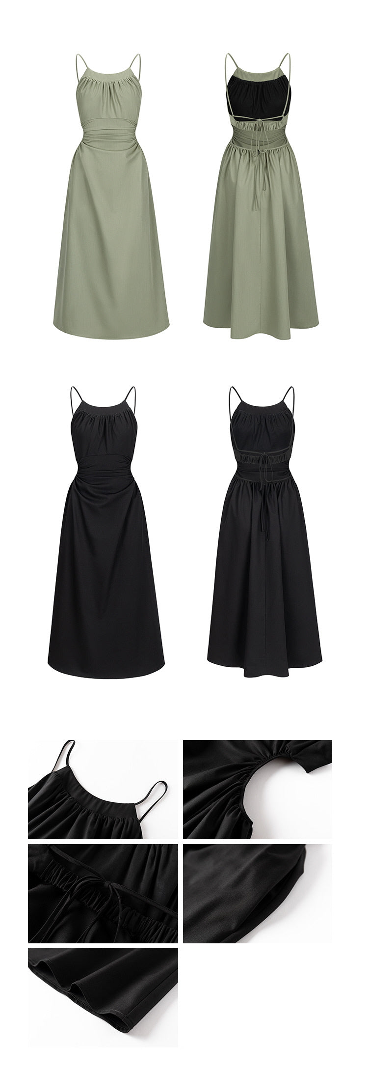 Backless Wool Dress with Waistless Suspender Design & Elegant Silhouette - Belle Vestige