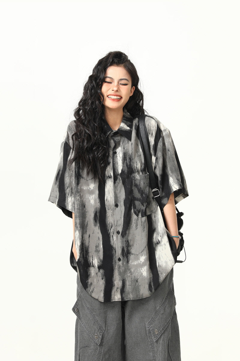 Ink Tie-Dye Street Style Shirt - Belle Vestige