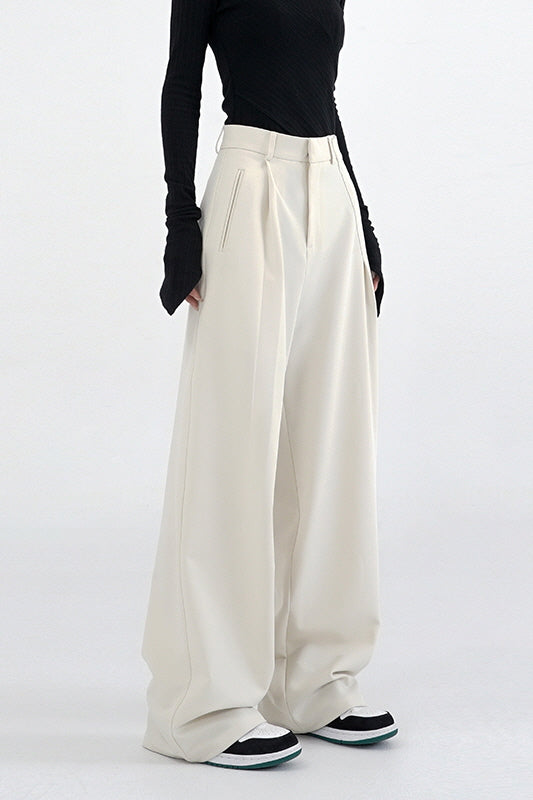 Straight Suit Pants & Loose Draped Wide-Leg Casual Design - Belle Vestige