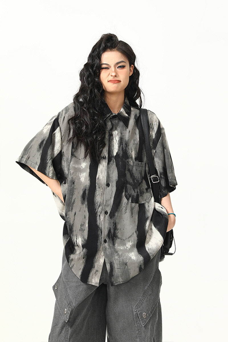 Ink Tie-Dye Street Style Shirt - Belle Vestige