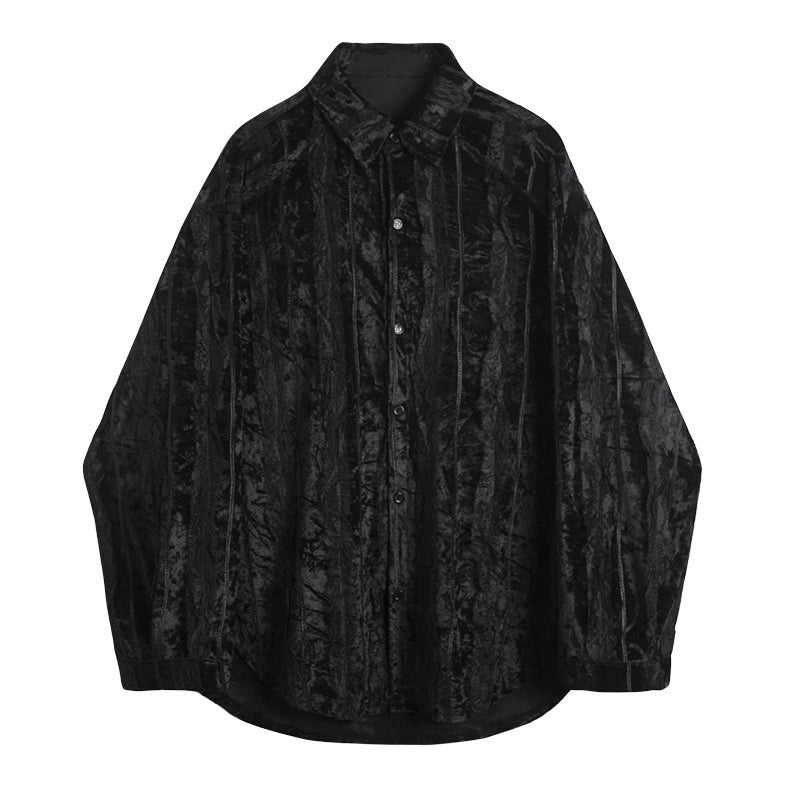 Abstinence System World-Weary Lace Velvet Shirt Fairy Design Top - Belle Vestige