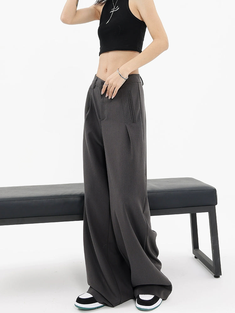 Straight Suit Pants & Loose Draped Wide-Leg Casual Design - Belle Vestige