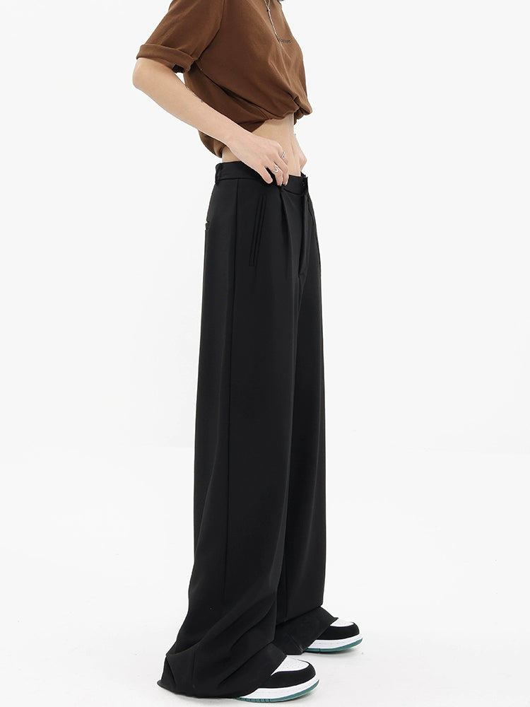 Straight Suit Pants & Loose Draped Wide-Leg Casual Design - Belle Vestige