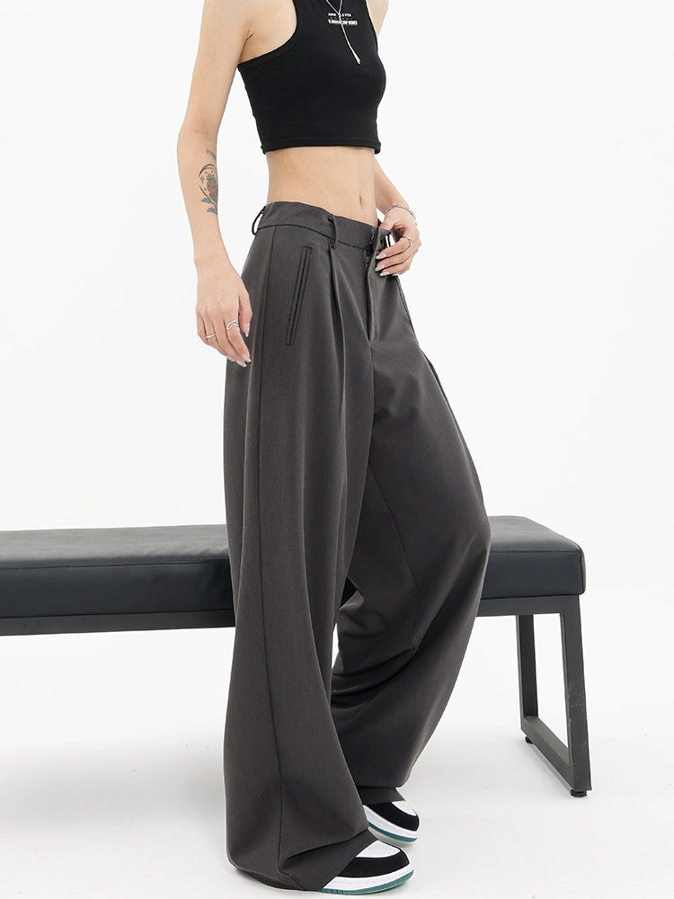 Straight Suit Pants & Loose Draped Wide-Leg Casual Design - Belle Vestige