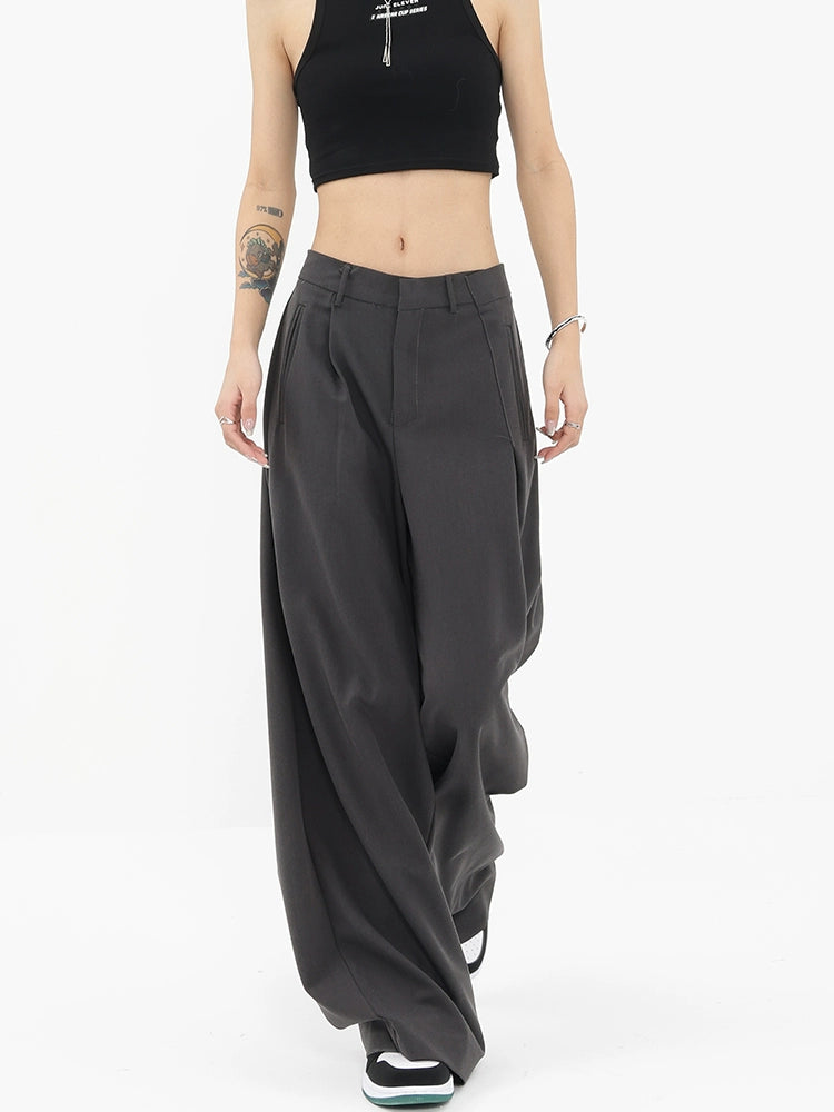 Straight Suit Pants & Loose Draped Wide-Leg Casual Design - Belle Vestige